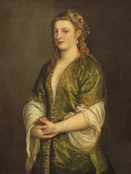 Frau mit Apfel