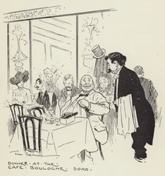 Abendessen im Café, Boulogne, Soho
