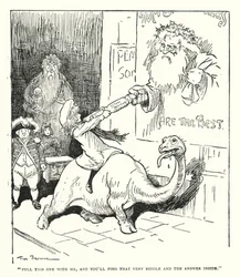 „Zieh das mit mir, und du wirst das Rätsel und die Antwort darin finden“ (Lithographie)