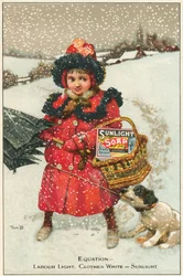 Handelskarte für Sunlight Soap, ca. 1900