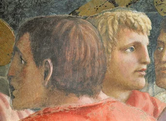 Zinsgroschen Der Zöllner und ein Apostel - Detail, ca. 1427 Fresko