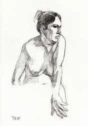 Nachdenkliche weibliche Figur