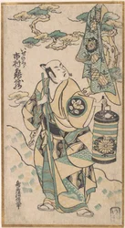 Ichimura Kamezo in der Rolle des Ise no Saburo, ca. 1748