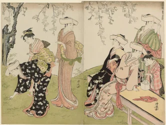 Ein Ausflug im Frühling, aus der Serie Ein Brokat der östlichen Sitten (Fuzoku azuma no nishiki)