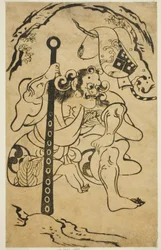 Der Schauspieler Yamanaka Heikuro I als Dämon