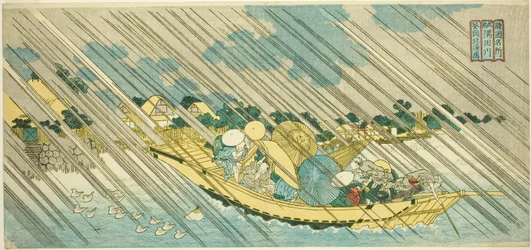 Der Sumida-Fluss in der Provinz Musashi (Musashi Sumidagawa), aus der Serie "Berühmte Orte in den Provinzen (Shokoku meisho)"