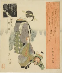 Weidenbad (Yanagiyu), aus der Serie "Eine Serie von Weiden (Yanagi bantsuzuki)"