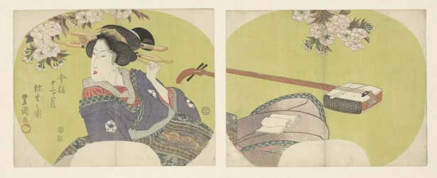Kurtisane und Shamisen