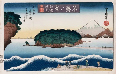 „Klares Wetter, Enoshima“ aus der Serie „Acht Ansichten berühmter Orte“