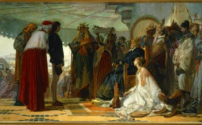 Marco Polo vor dem Großkhan der Tataren