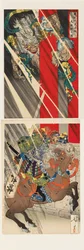 Watanabe no Tsuna schneidet dem Dämon den Arm am Rashōmon-Tor ab