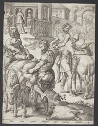 Die Diener von Abigail beladen die Esel mit Nahrung für David