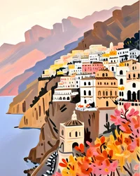 Buntes Amalfi Küstendorf