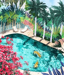 Tiger im Tropischen Pool