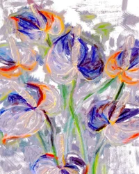 Lebendige abstrakte Blumen