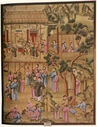 Chinesische Tapete aus dem 18. Jahrhundert im Stil der Qing-Dynastie, 1934