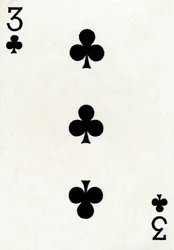 3 der Klubs aus einem Kartenspiel von Goodall & Son Ltd., um 1940