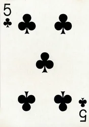 5 der Klubs aus einem Kartenspiel von Goodall & Son Ltd., ca. 1940