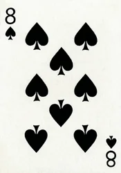 8 der Pik aus einem Kartenspiel von Goodall & Son Ltd., ca. 1940