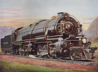 Eine 300-Tonnen amerikanische Mallet-Güterzuglokomotive. Pennsylvania Railroad, 1926
