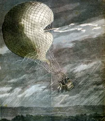 Ein Ballon von Blitz getroffen in der Nähe von Chicago, Illinois, USA