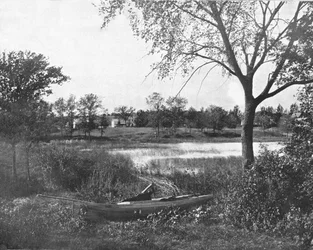 Eine Bucht in Lac la Belle, Oconomowoc, Wisconsin, USA, ca. 1900