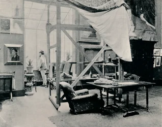 A. Besnard in seinem Atelier, ca. 1897