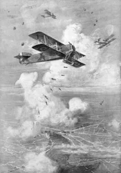 Ein Breguet französischer Doppeldeckerbomber im Einsatz, ca. 1917-1926