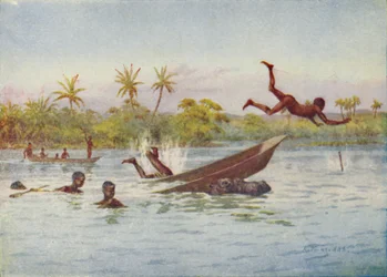 Eine Nilpferdjagd in Zentralafrika, 1924