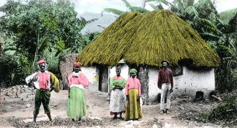 Ein jamaikanisches Dorf, um 1900