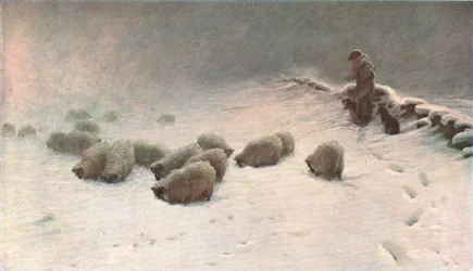 Ein freudloser Wintertag, um 1883, um 1902