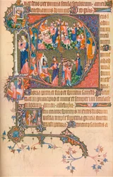 Eine Seite aus dem Egerton Bohun Psalter-Stundenbuch, 1370, 1937
