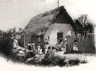 Eine südamerikanische Hütte, um 1900er Jahre