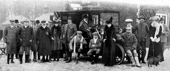 Ein Wintertag beim Schießen in Sandringham, Norfolk, um 1902-1910