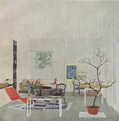 Ein Entwurf für einen Gartenraum von Georg Steinklammer aus Wien, 1935