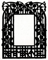 Ein Entwurf für einen Bilderrahmen mit dem Titel Margery Daw, 1898