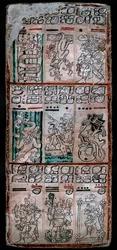 Eine Seite aus dem Dresdner Kodex, Maya-Manuskript, 1901