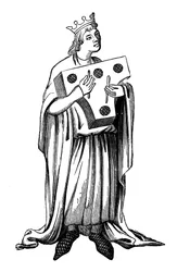 Ein Spieler auf dem Psalterium, 14. Jahrhundert, 1870