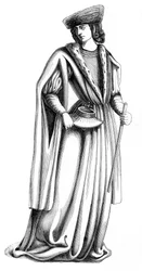 Ein junger Edelmann am Hofe von König Karl VIII. von Frankreich, 15. Jahrhundert, 1849