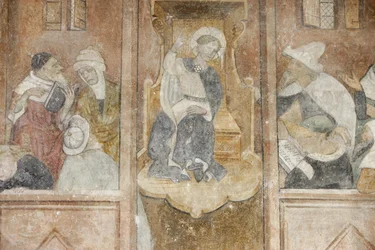 Abteikirche Abondance, Fresko: Jesus mit den Rabbinern, Abondance, Frankreich