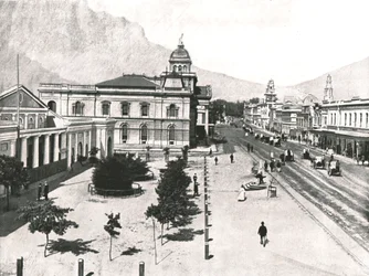 Adderley Street, mit der Commercial Exchange und der Standard Bank, Kapstadt, Südafrika, 1895