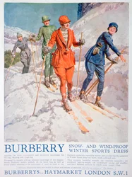Werbung für Burberry Wintersportkleidung