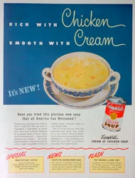 Werbung für Campbells Kondensierte Hühnercremesuppe, 1949