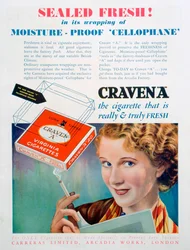 Werbung für Craven A Zigaretten, 1931