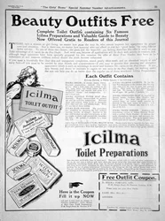 Werbung für Icilma Toilettenartikel, 1913