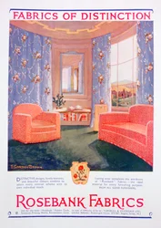 Werbung für Rosebank-Stoffe, 1935