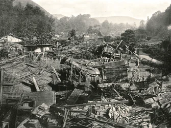Nach dem Erdbeben, Gifu, Japan, 1895