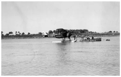 Alan Cobhams De Havilland DH50 landet am Tigris, Irak, 1926