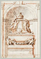 Albumseite, ein Grabdenkmal