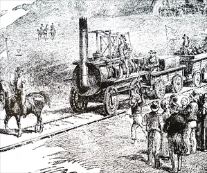 Eine Lokomotive I gebaut von George Stephenson